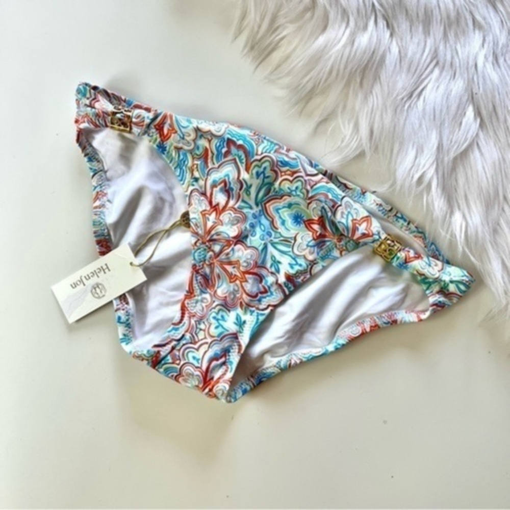 NWT Helen Jon Slider Hipster Tortuga Floral Medallion Print Bikini Bottoms